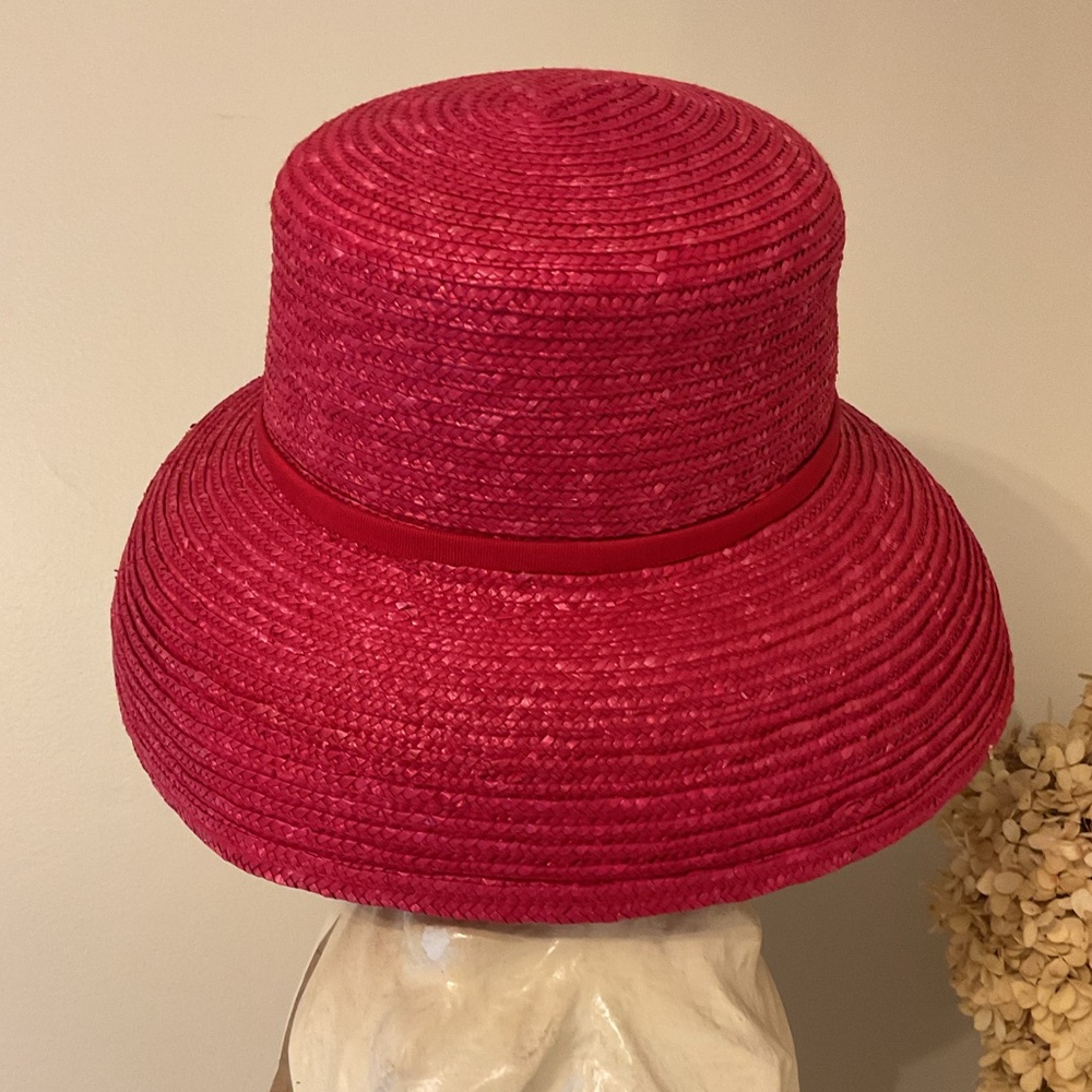 NWT Vintage Solid Hot Pink Betmar New York Women’s Straw Sun Hat